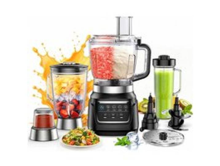 Robot de cuisine multifonction 10-en-1 1300 W bol 2 L blender pichet en verre 1 5 L broyeur 80 g bouteille 700 ml