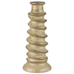 IB Laursen Kerzenhalter Milan mit schrägen Ringen, H: 23, Ø 9,5 cm, hellbraun