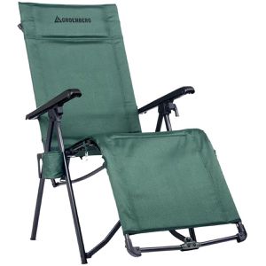 GROENBERG Campingstuhl STJARNA, grün, bis 120 kg, klappbar, mit Liegefunktion und Fußstütze