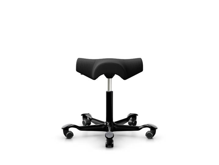 Sattelhocker HAG Capisco 8105 Schwarz/Schwarz, Hartbodenrollen, Dynamisches Sitzen - optimal für gesundes Sitzen