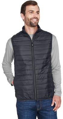 CORE365 CE702 Men's Prevail Packable Puffer Vest in Carbon size Small   Polyester