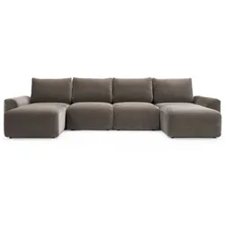 INNOVATION LIVING Ecksofa Norum Chunky U-Shape Stoff Brown