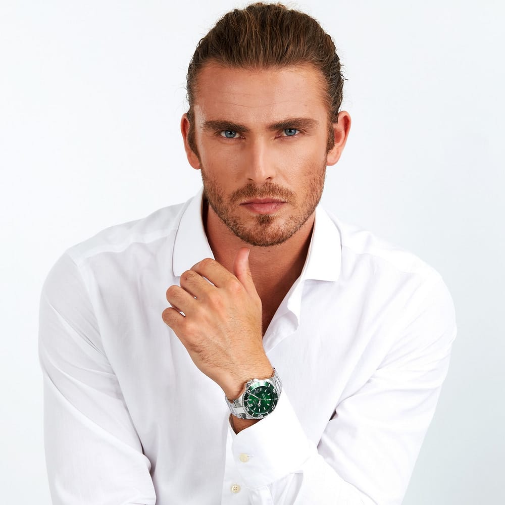 Montre Homme Sector En Acier Cadran Verte Etanche Homme