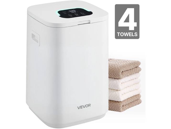 VEVOR Handdoekverwarmer Emmerverwarmer 20 L met LED-display & Instellingen (Timer & Temperatuur) & Veiligheidsslot & 4 Haken\, Handdoekverwarmer voor Spa\, Huis\, Badkamer\, Wasruimte\, Wit