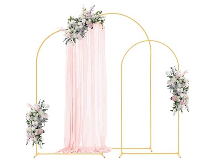 VEVOR Arche de Mariage Lot de 3 Support de Fond Arche 2\,4 m 2\,2 m 2 m pour Décoration de Mariage\, Anniversaires\, Remises de Diplômes\, Fêtes\, Cérémonies\, Célébrations\, Structure Stable en Métal\, Doré
