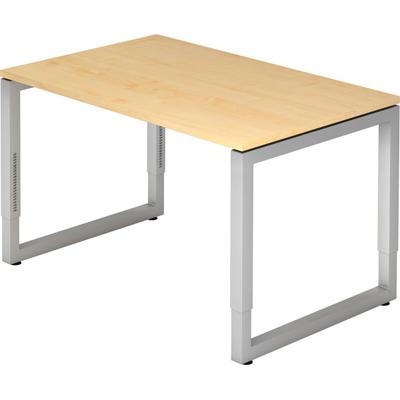 Hammerbacher Schreibtisch O-Fuß eckig 120x80cm Ahorn/Silber