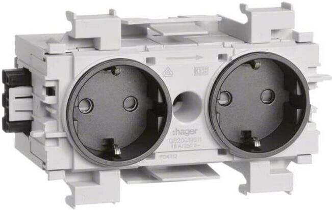 Tehalit Prise double avec verrouillage frontal GS2001 gsw (GS20019011)