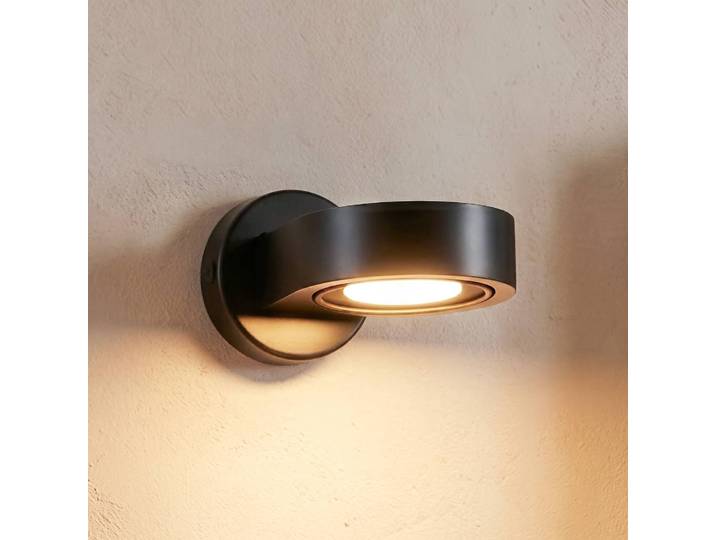 Wandspot Lili, schwarz, Ø 14 cm, GX53 Lili Argon, schwarz, für Flurbereich, Metall, Modern, Strahler
