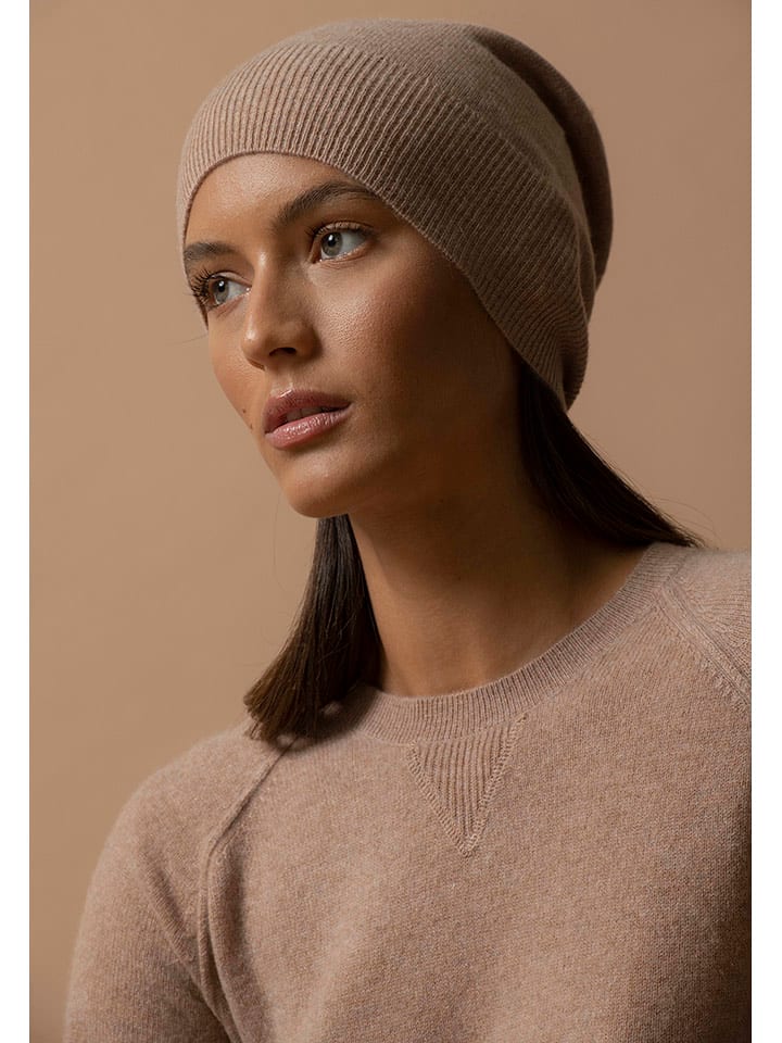 Perfect Cashmere Kaschmir-Mütze "Faith" in Taupe - onesize