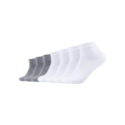 Kurzsocken CAMANO "ca-soft", Damen, Gr. 43-46, grau (weiß, grau), Baumwollmischung, unifarben, normal, Socken, mit hohem Baumwollanteil