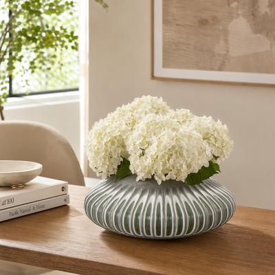 Sagebrook Home "14"" Abbot Small Green Glass Vase"