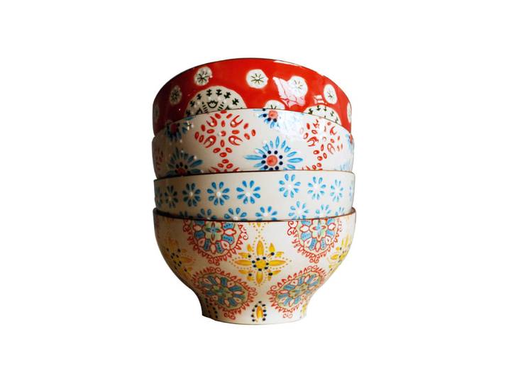 Set de 4 bols en céramique multicolore