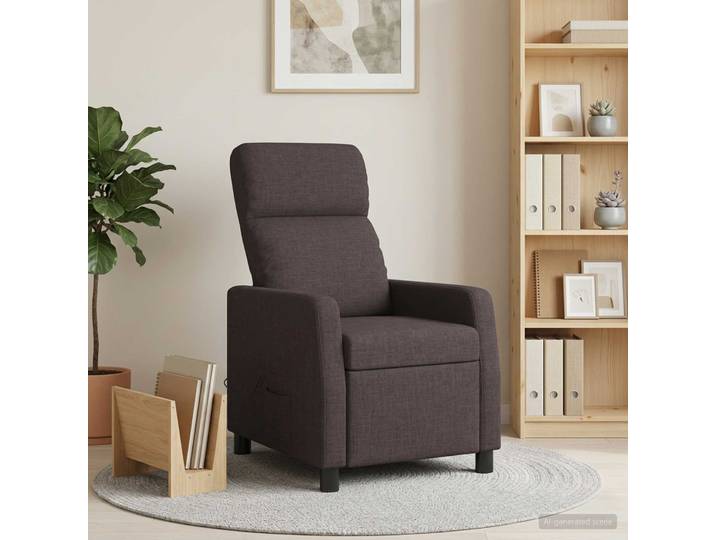vidaXL Massage Relaxsessel Dunkelbraun Stoff