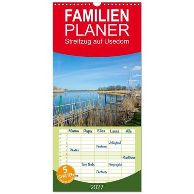 Familienplaner 2027 - Streifzug auf Usedom mit 5 Spalten (Wandkalender, 21 x 45 cm) CALVENDO