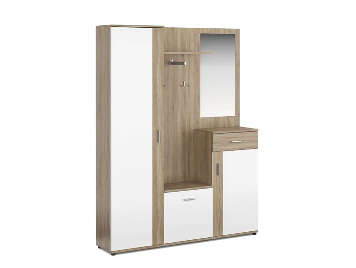 Garderobe ROMANO 140 x 180 cm hellbraun/weiss