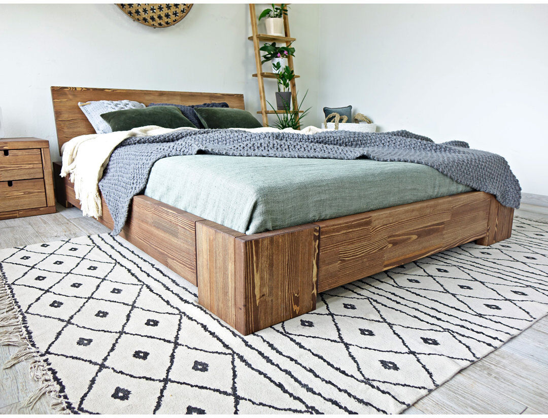 Union Rustic Caillo Solid Wood Bed Double (4'6)