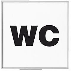 kaiserkraft MADRID Silver Line™ Türschild, Piktogramm HxB 120 x 120 mm, WC ohne Piktogramm