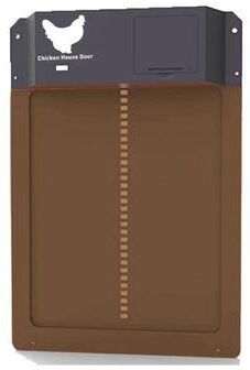 Uplift Essentials Automatic Chicken Coop Door Opener With Light Sensor And Waterproof Battery Power brown