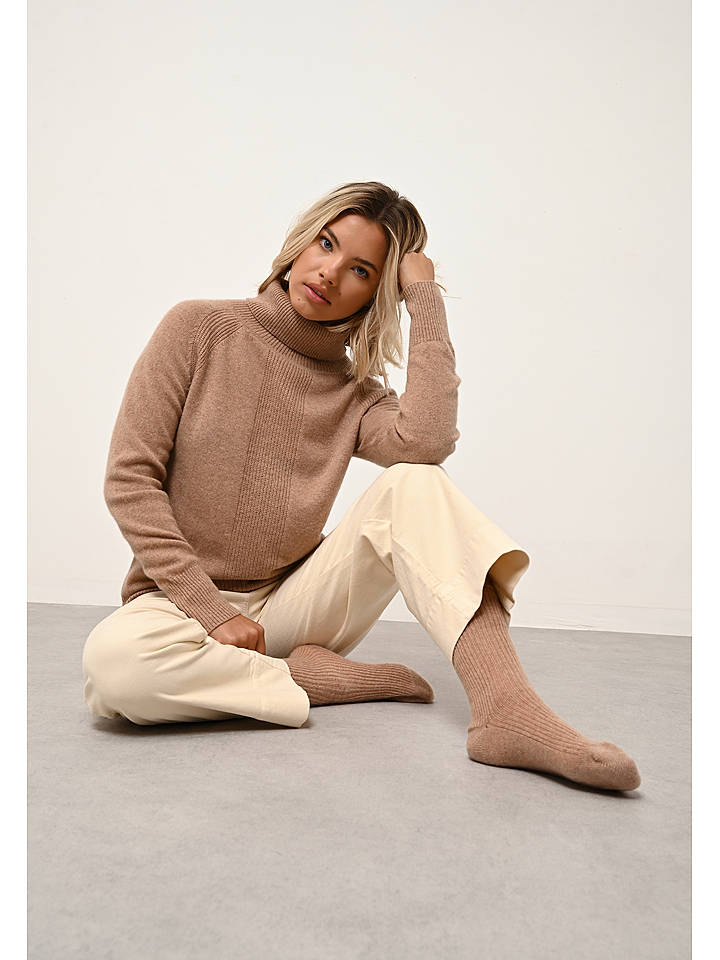 Just Cashmere Kaschmir-Socken "Dayaya" in Camel - onesize
