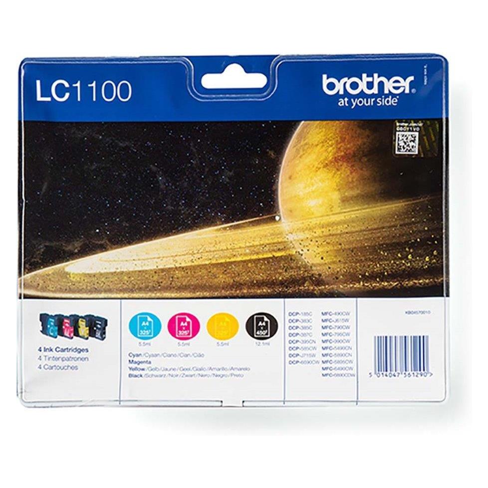 Brother LC-1100VALBP Value Pack (BK, C, M, Y) (LC-1100VALBP)