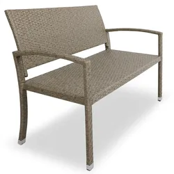 Casaria Casaria Gartenbank Polyrattan 2er 122 x 87 x 60cm schwarz