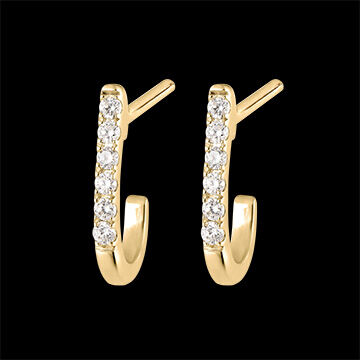 Edenly Halboffene Creolen Frische - Ella - 18 Karat Gelbgold und Diamanten