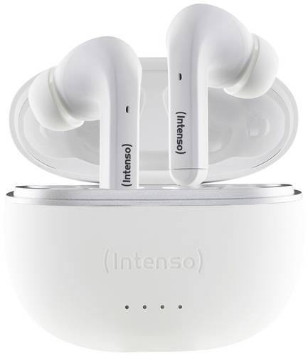 Intenso T302A In Ear Headset Bluetooth Stereo Weiß Noise Cancelling Batterieladeanzeige, Headset, Ladecase, Touch-Steuerung