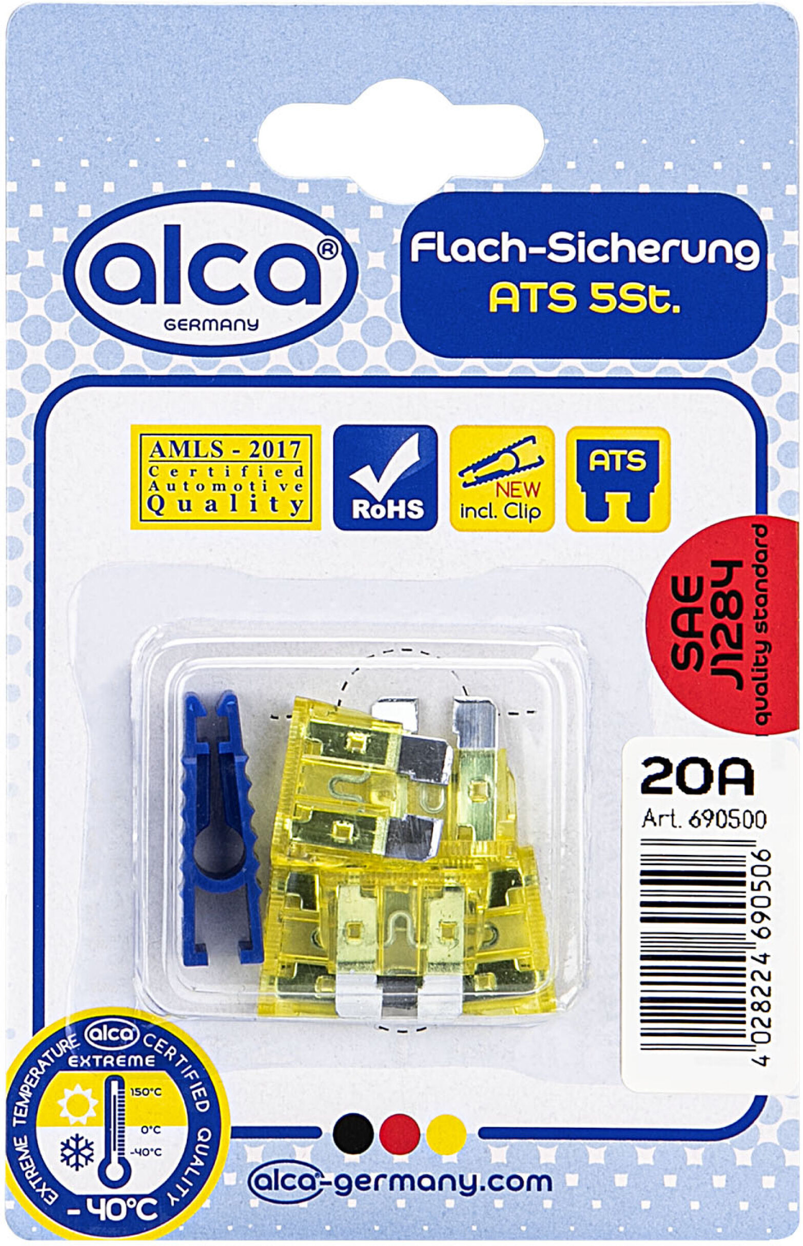 Alca Sicherung Flach-Sicherungen 20a 5st. Blister 690500