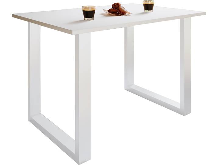 Esstisch VCM Premium Holz Esstisch Küchentisch Xona U 110x50 , weiß (weiß, weiß), B:110cm T:50cm, Tische, Esstisch