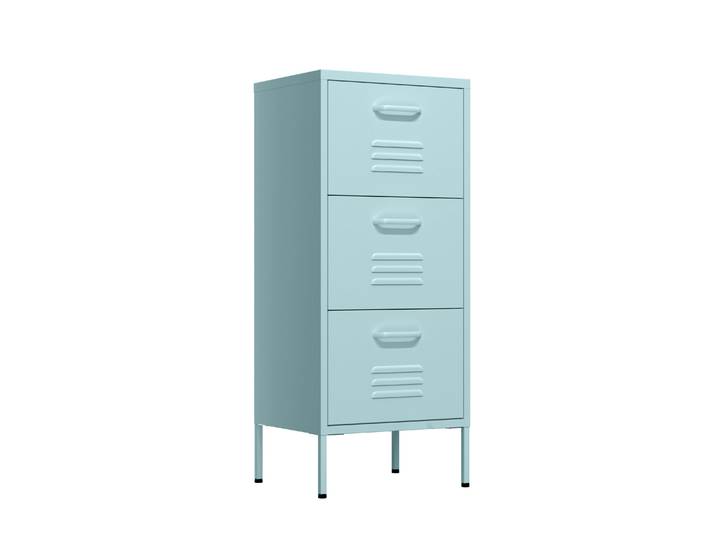 Kommode Metall KLAUS 3 Schubladen 42 x 101 cm mint