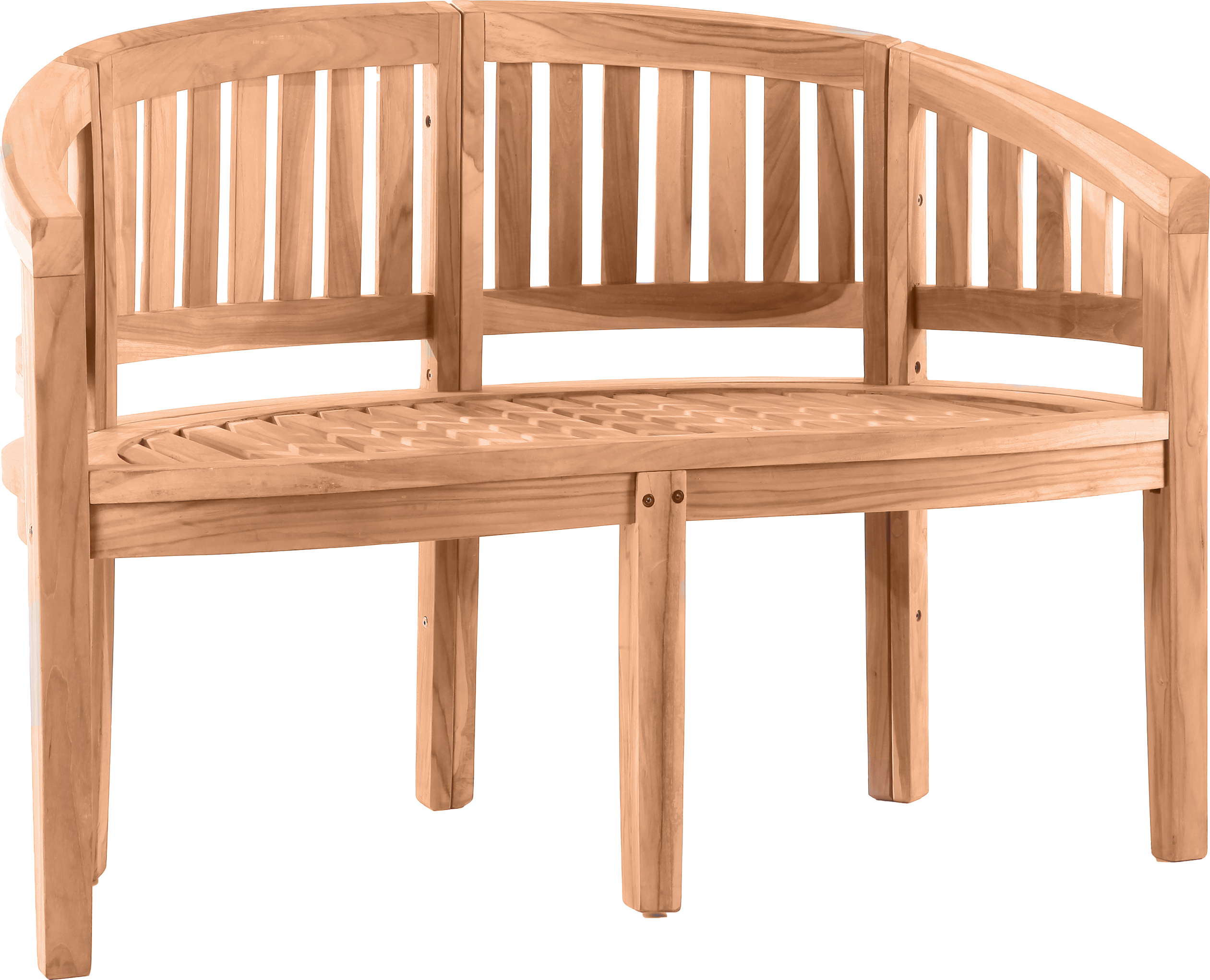 TPFGarden GARTENSITZBANK Teaka 2-Sitzer in Bananenform, 120 cm,Teakholz