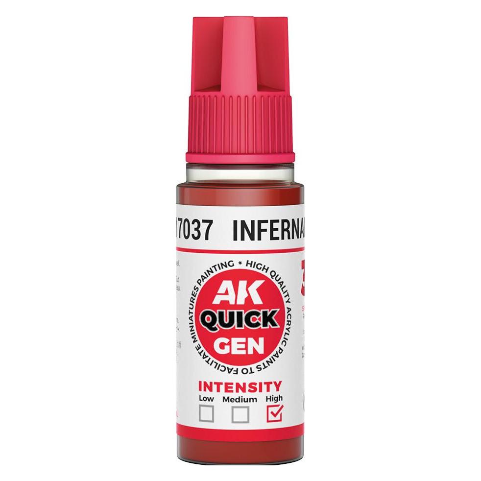AK Interactive Pot de Quick Gen - Infernal Red (18 ml) (AK17037)