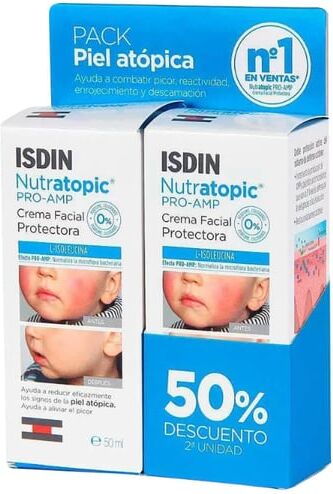 ISDIN Pack Nutratopic Pro-AMP Creme Facial 50ml 2un   Preço Especial