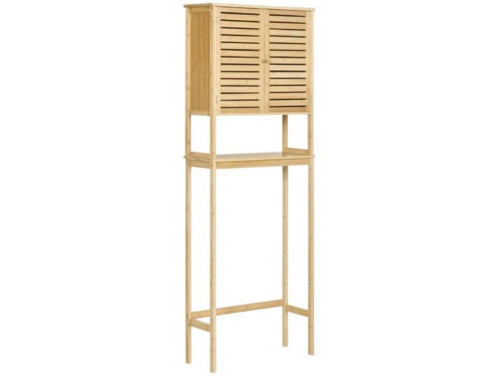 Étagère de toilettes meuble salle de bain bambou 2 portes