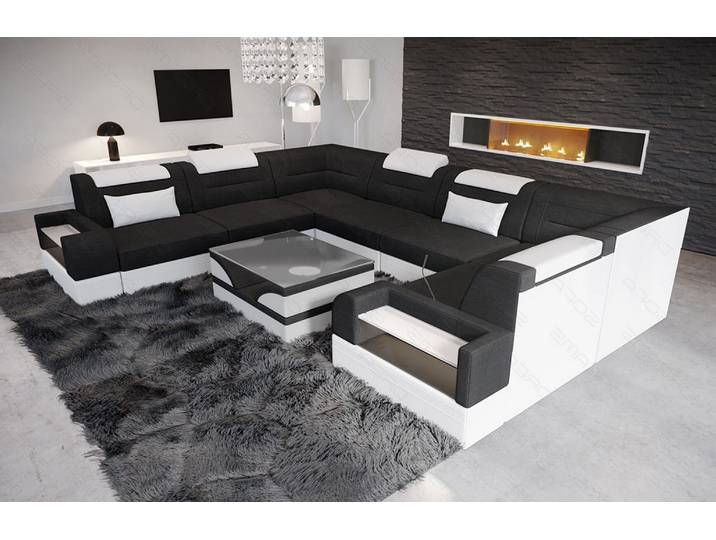 Wohnlandschaft Trivento U-Form aus Stoff