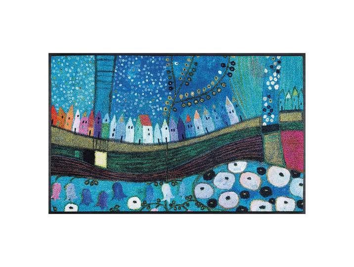 Fuß- & Sauberlaufmatte Stadt in Blau 50 x 75cm Blau