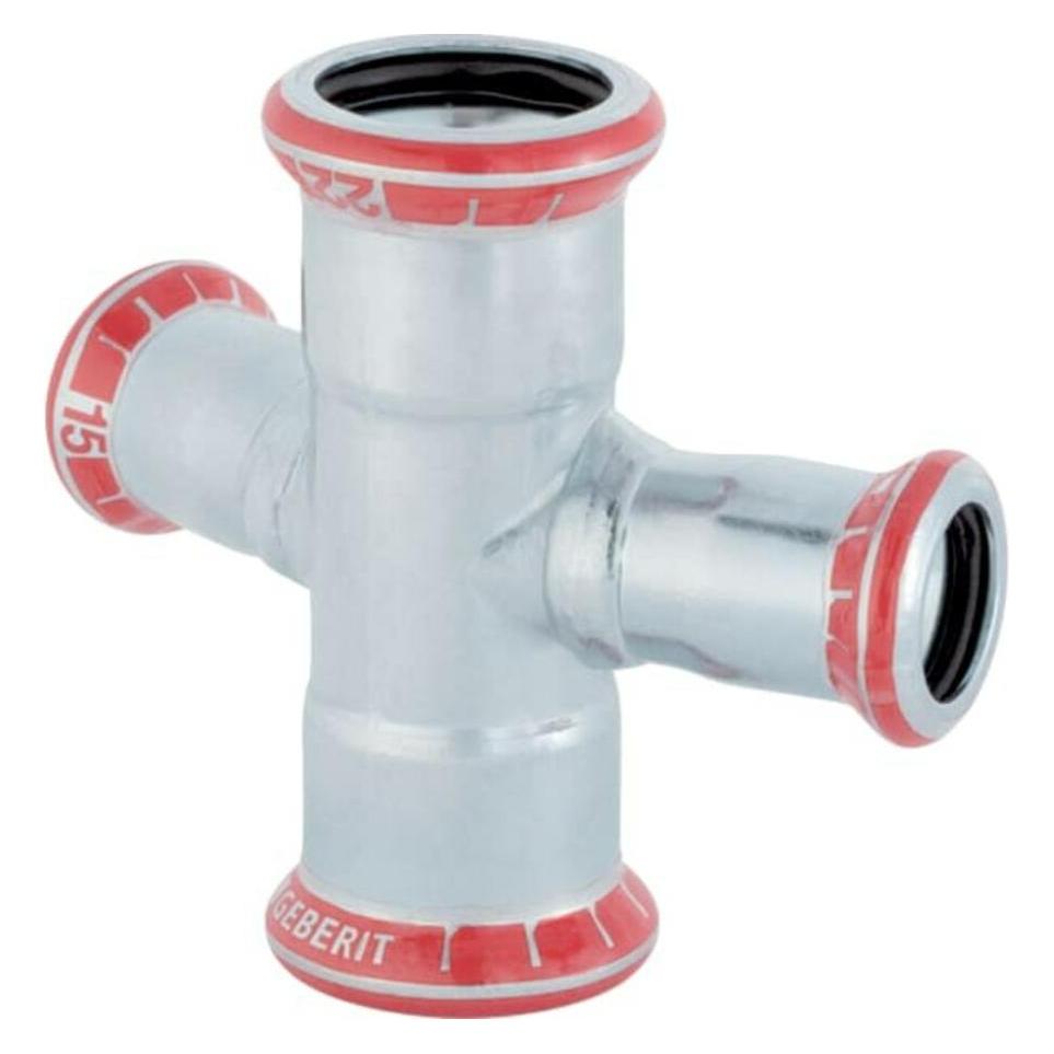 Geberit Geb. Mapress FZ kryds 28x15 - Mapress FZ kryds 30° red. d28mm d1=15mm (21409)