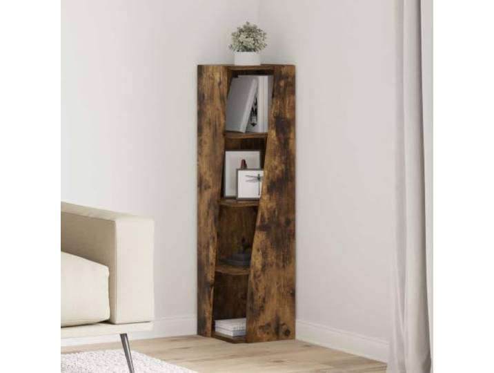 GPWERSDF Eckschrank 27,5x27x102cm Holzwerkstoff Räuchereiche Standregal Matte Oberfläche, klare Linien, vielseitig einsetzbar, kompaktes Format, einfache Montage