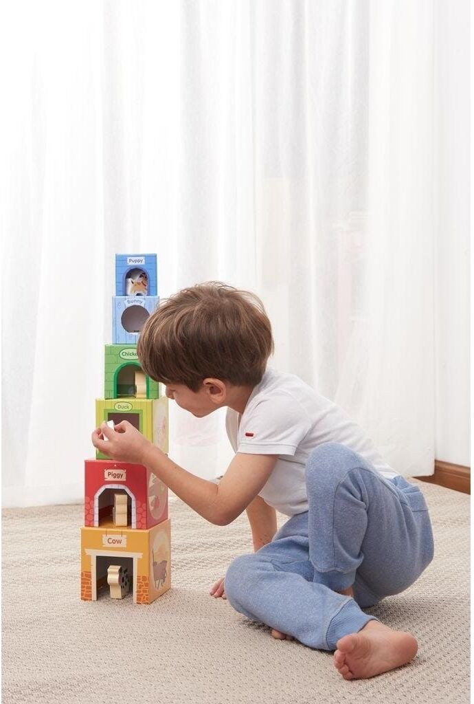 Stapelspielzeug "Spielba Holzspielwaren mit Holztieren", Baby, bunt (mehrfarbig), Stapelspielzeug Stapelspielzeug mehrfarbig Einheitsgröße