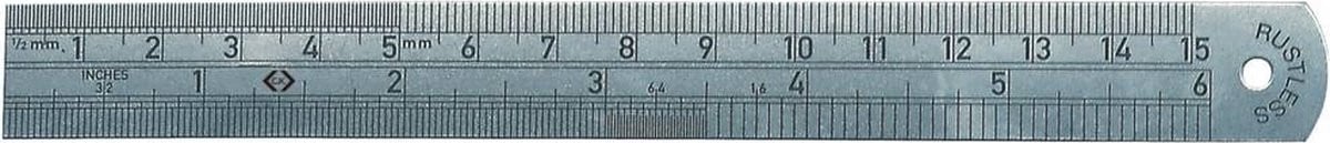 C.K Duimstok en Stalen Liniaal van RVS, 15 cm