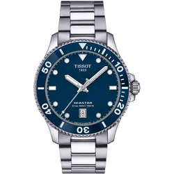 Tissot T1204101104100 Unisex-Taucheruhr Seastar 1000 Stahl/Blau
