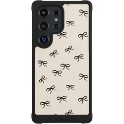 Nivocase Hülle für Samsung Galaxy S25 Ultra Stossfeste Handyhülle NIVOmax Case Schwarz Muster Schleife (Samsung Galaxy S25 Ultra), Smartphone Hülle, Schwarz