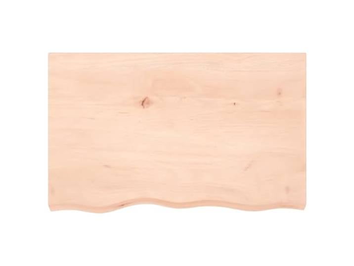 KTHLBRH Tischplatte Eiche massiv 80 x 50 x (2-6) cm unbehandelt DIY, natürliche lebende Kante, raue Oberfläche zum Lackieren, Tragkraft 32 kg