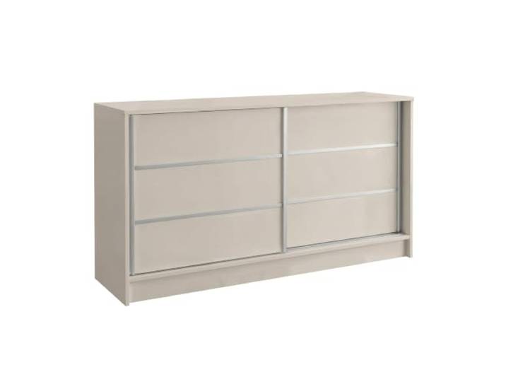 Margaret Hadas24 Kommode Samantha 120 cm, Wohnzimmerschrank, Sprossen, Wohnzimmer Möbel, Kommode mit Schiebetüren, Kommodenschrank, Kaschmir