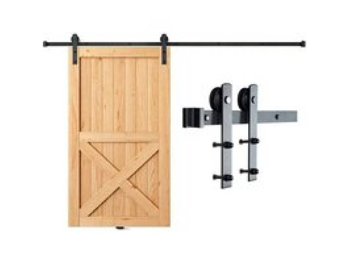 VEVOR 244cm Schiebetürbeschlag I-förmig Schiebetürsystem mit 2-teiligen Schienen 150kg Tragfähigkeit Laufschiene Ideal für Schiebetüren mit Türstärke von 32-45mm, Türbreite von 1,12-1,32m