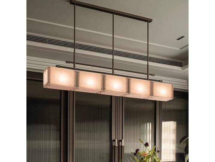 Lustre moderne en marbre naturel espagnol, design pour hôtel, bar, comptoir, villa, restaurant, personnalisation, luminaire suspendu pour salle à manger