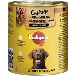 Pedigree Cuisine mit Rind, Leber, Nudeln & Karotten in Sauce 12x800 g