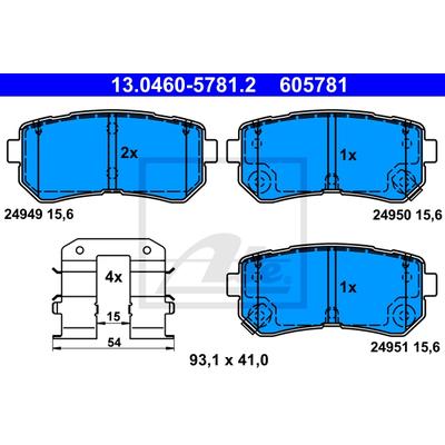 ATE Bremsensatz-Hinterachse sg00000cii Hinterachse voll 302mm 10mm für HYUNDAI KIA