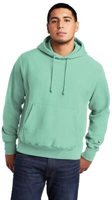Champion GDS101 Men's Reverse Weave Garment-Dyed Hooded Sweatshirt in Pale Seafoam size Medium   Fleece