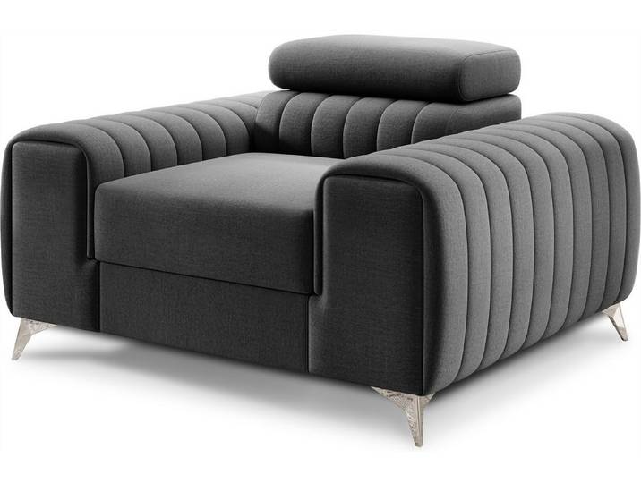 Fun Möbel Sessel Designersessel ELENI in Stoff, echt bezogener Rücken